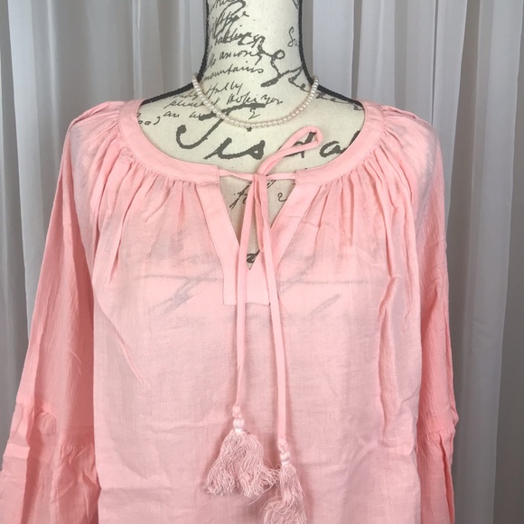 NWT Very J Boho Peasant Blush Blouse Sz L - Picture 2 of 8
